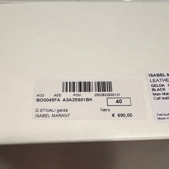 Isabel Marant Calf Leather Daily B Black Ankle Booties 40 (26cm long) - Picture 12 of 14